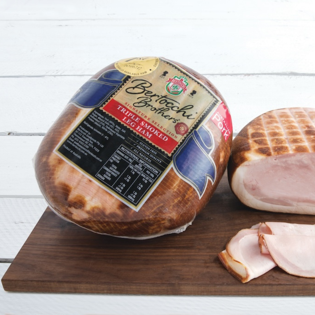 Bertocchi Ham Leg Triple Smoked RW (aprox.3.5kg ) - Foodbrands